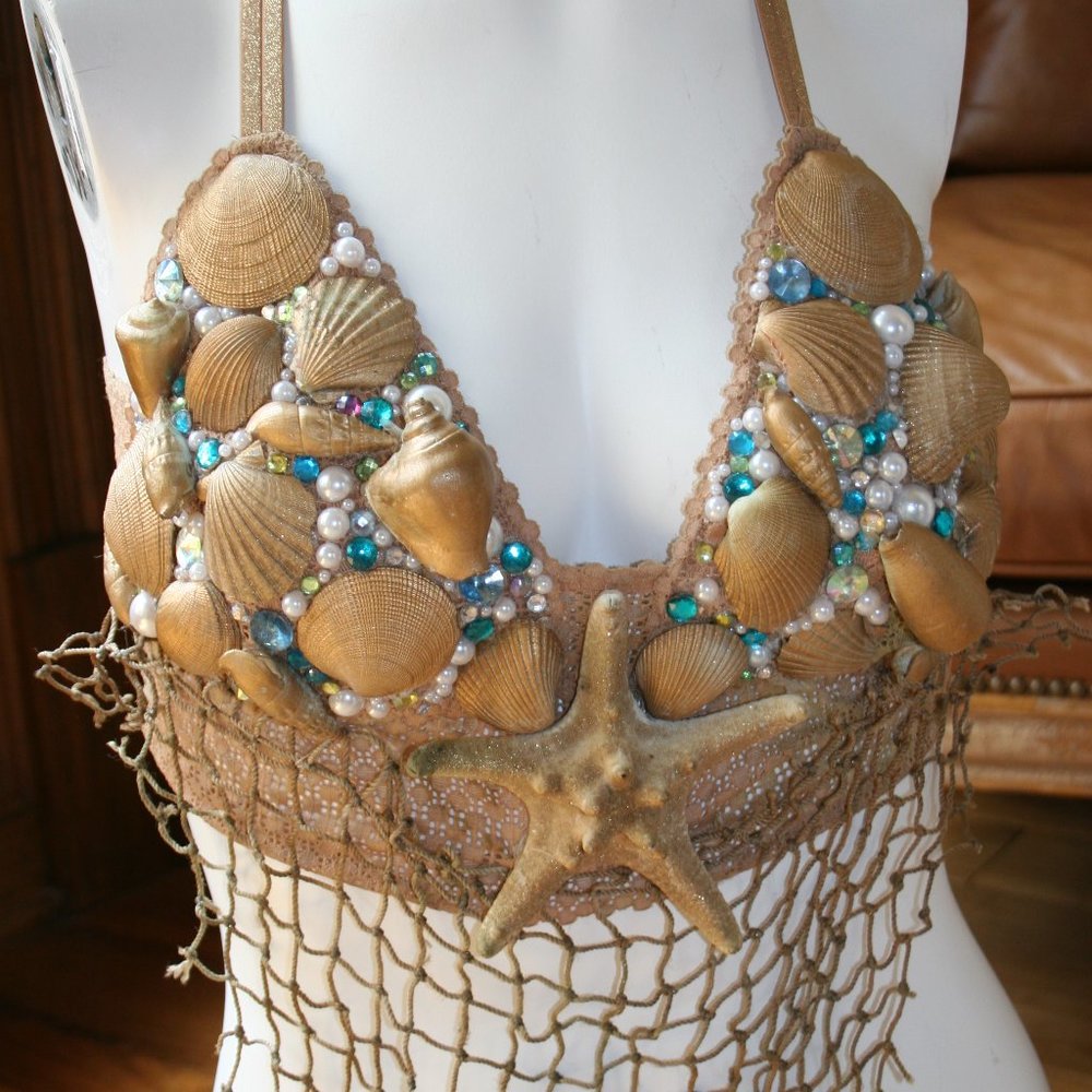 Custom Decorated Mermaid Bralette